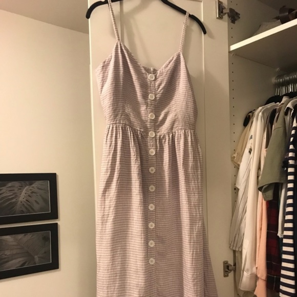 NWT Reformation Thelma Purple Gingham Linen Dress - Picture 3 of 8